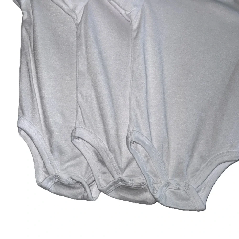 Baby One-Piece Bodysuit (3-Pack) Classic White 0-3 Months NEW